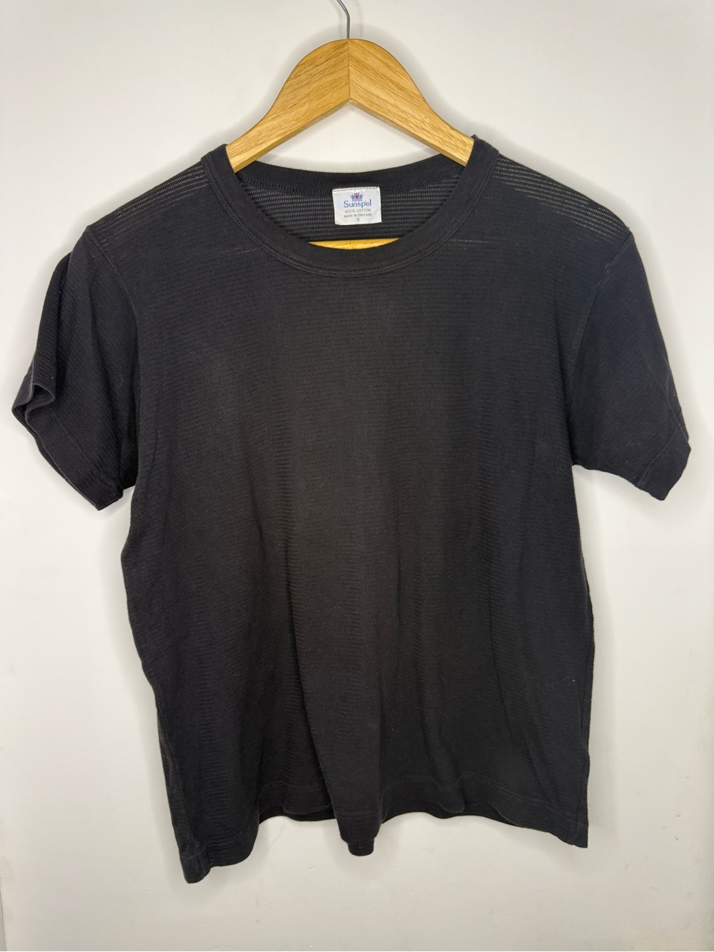 Sunspel Black Short Sleeve Crewneck Tee - Classic Fit
